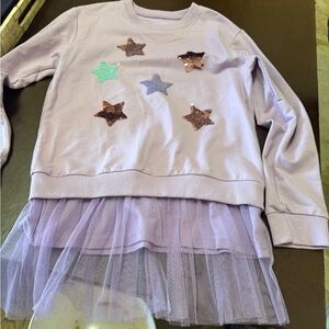 Lilac Starry Kids Sweatshirt with Tulle